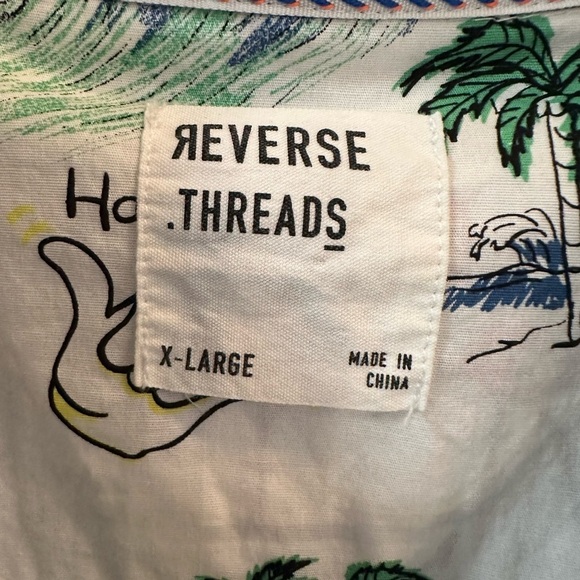 EUC Reverse Threads Men's Casual Short Sleeve Shirt White Size XL See Photos - Picture 3 of 6